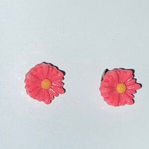 5/$10❤️❤️❤️New Pink Acrylic Flower Stud Earrings